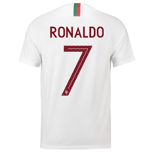 Tailandia Camiseta Portugal Segunda Ronaldo 2018 Blanco